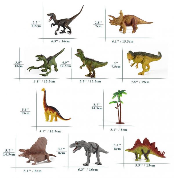 Kids figure play set plastic dinosaur toy with play mat