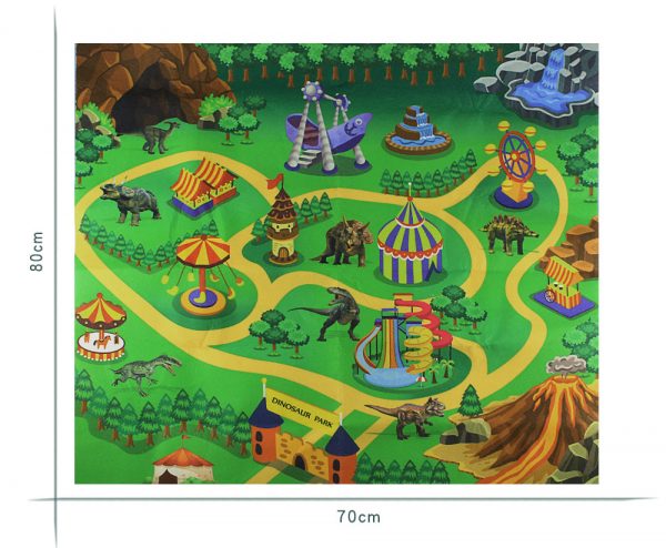 Kids figure play set plastic dinosaur toy with play mat