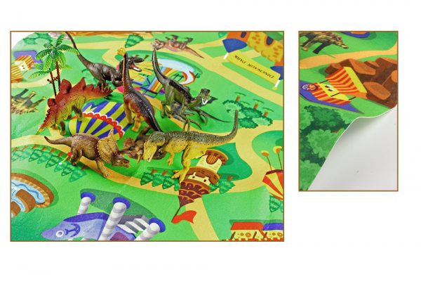 Kids figure play set plastic dinosaur toy with play mat
