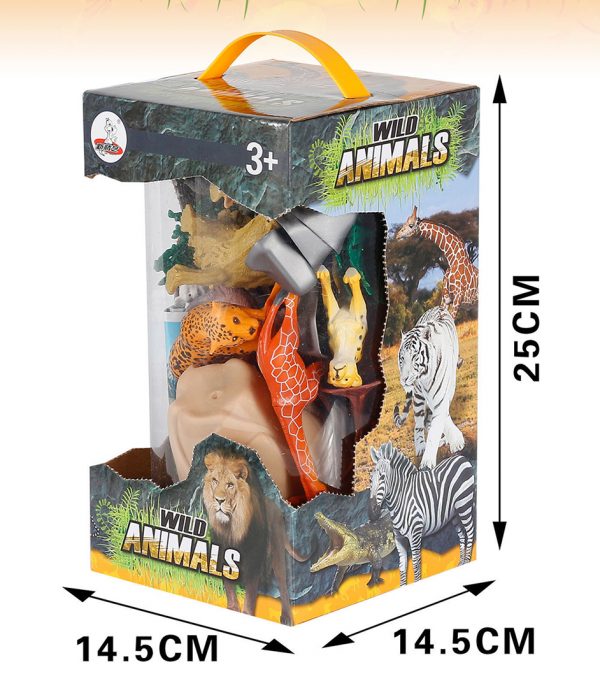 Plastic Wild animals model with play mat set toy