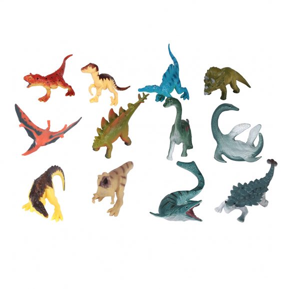 Wholesale 12 kinds solid plastic small toy dinosaur