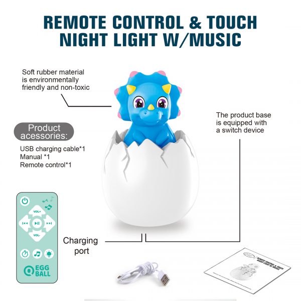 Cute radio control musical animal touch night light