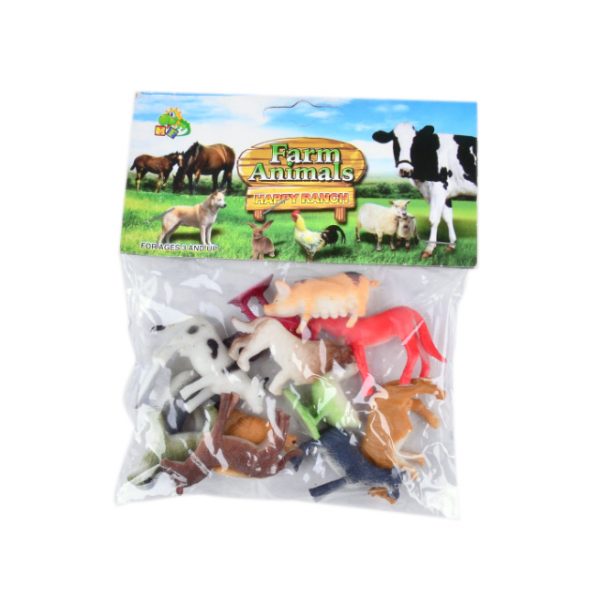 Bulk very cheap 12pcs mixed packing toy plastic little animals