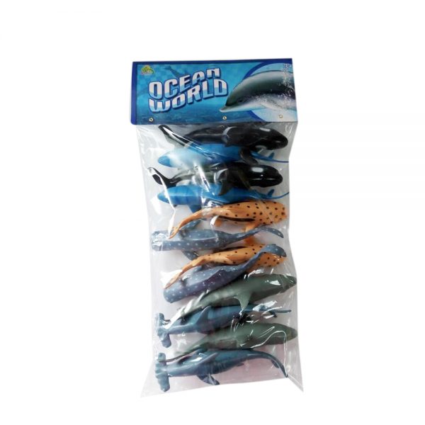 12pcs 7inches shark figure set plastic ocean animal model toy