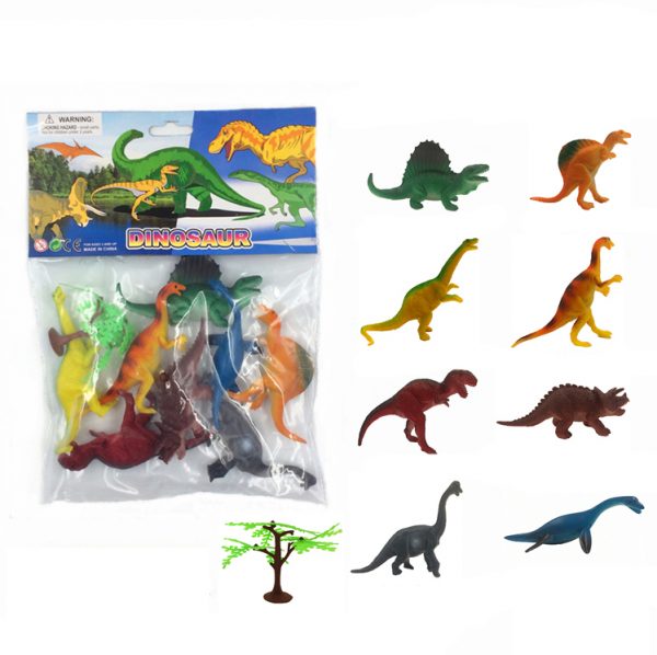 5inches 8pcs PVC dinosaur plastic toy