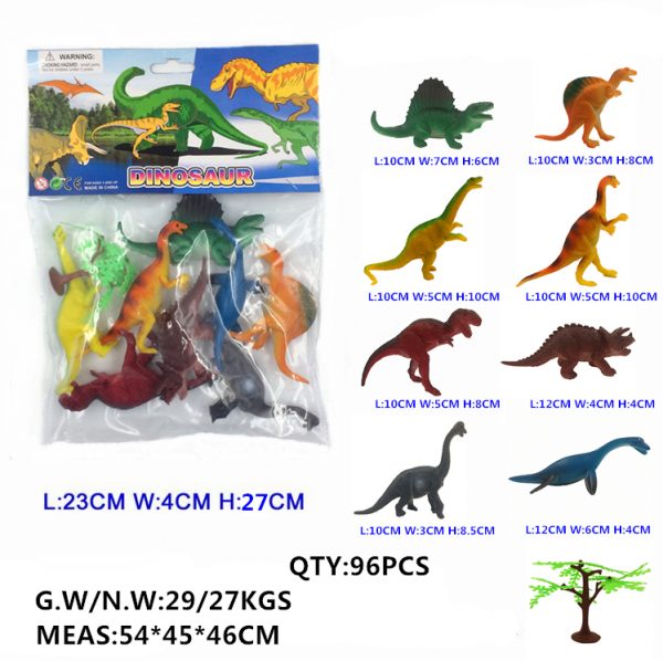 5inches 8pcs PVC dinosaur plastic toy