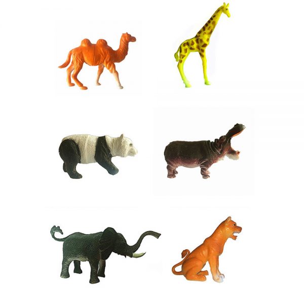 6 inches panda hippo elephant figure play set plastic toy animal
