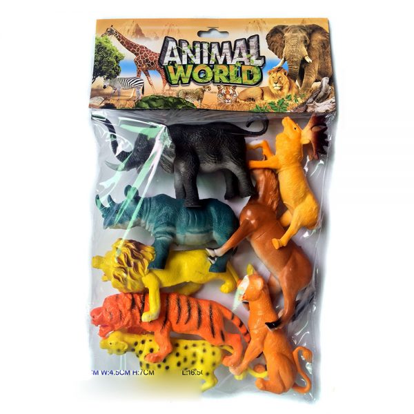 8PCS 10 inches  plastic wild animal toy set