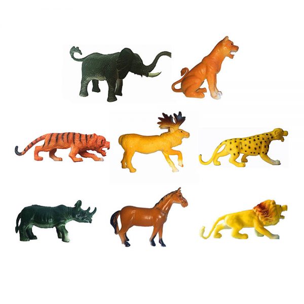 8PCS 10 inches  plastic wild animal toy set