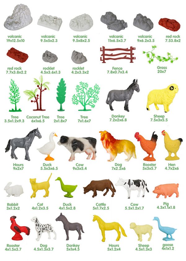 Animal figure play set with mat