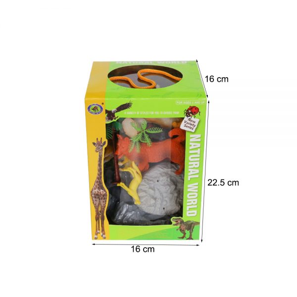 Mini farm park plastic animal set toy with tree and rock