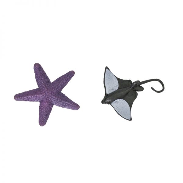 Plastic sea animal figure set toy with rock and glass
