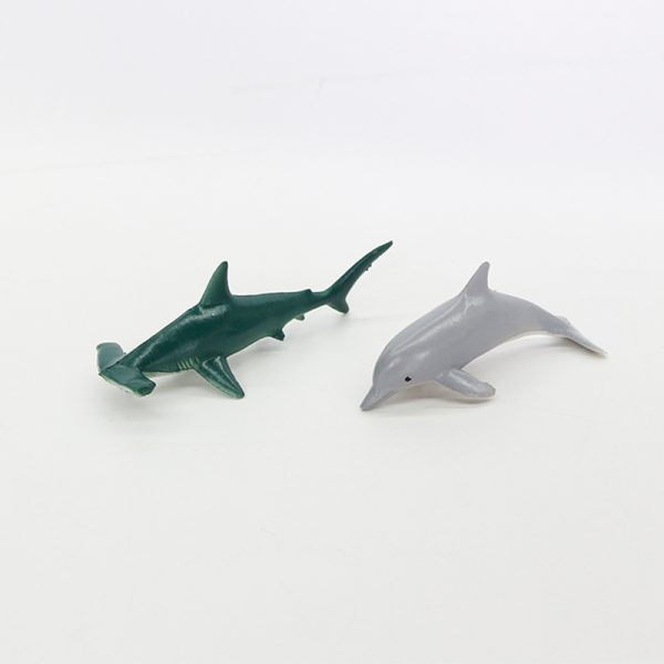 Plastic sea animal figure set toy with rock and glass