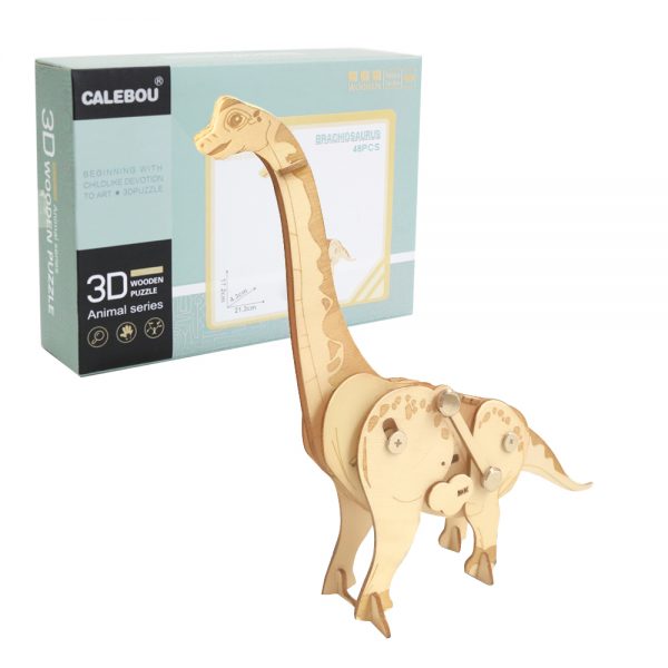 Diy toy 3d wooden dinosaur puzzle