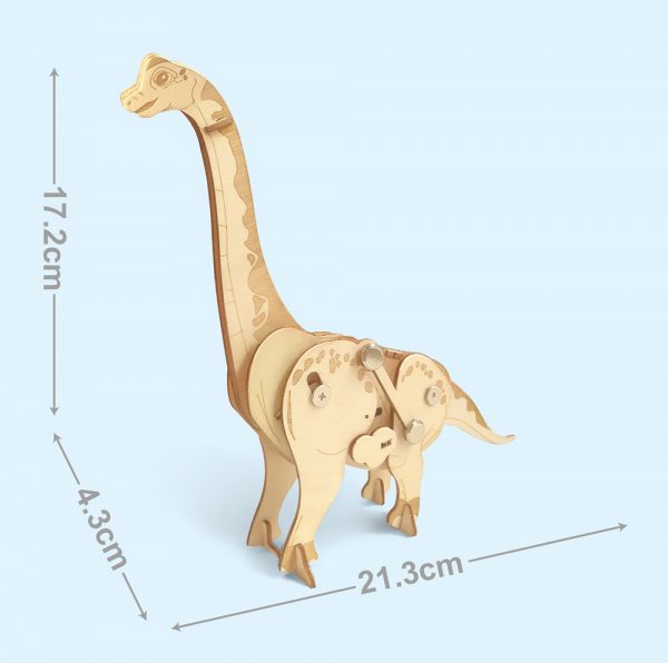 Diy toy 3d wooden dinosaur puzzle