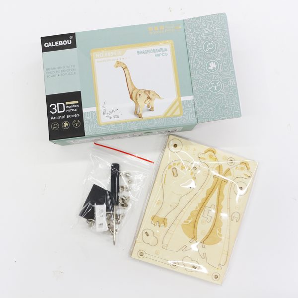 Diy toy 3d wooden dinosaur puzzle
