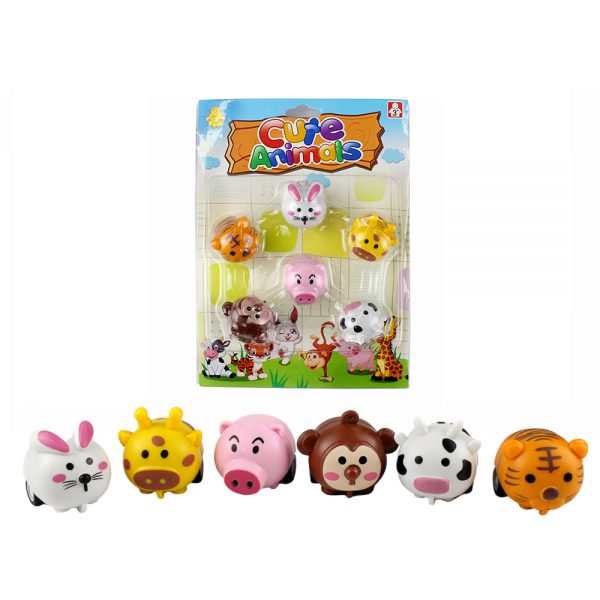 Mini pull back animal toy promotional plastic toy
