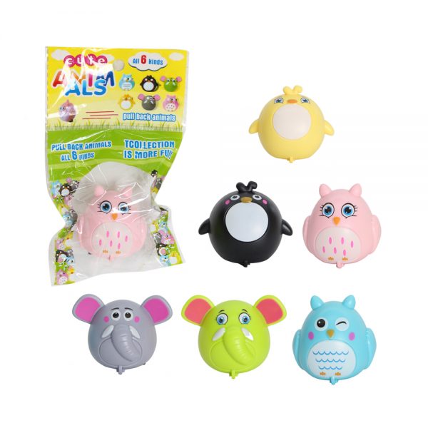 Cheap capsule toy pull back animal