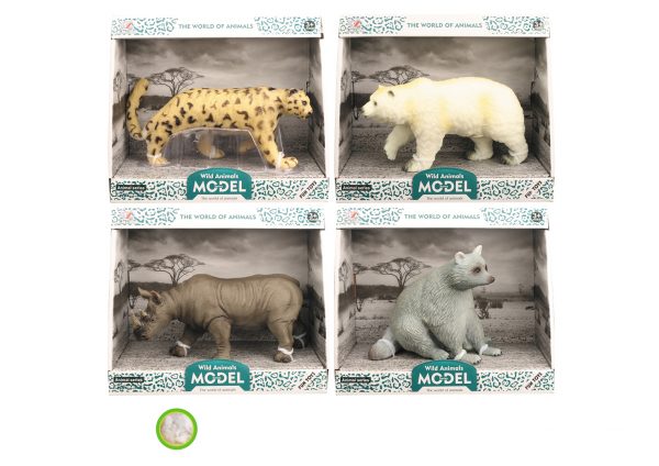 Small wild life polar bear rhinoceros racoon leopard figure filling cotton stuffed animal toy
