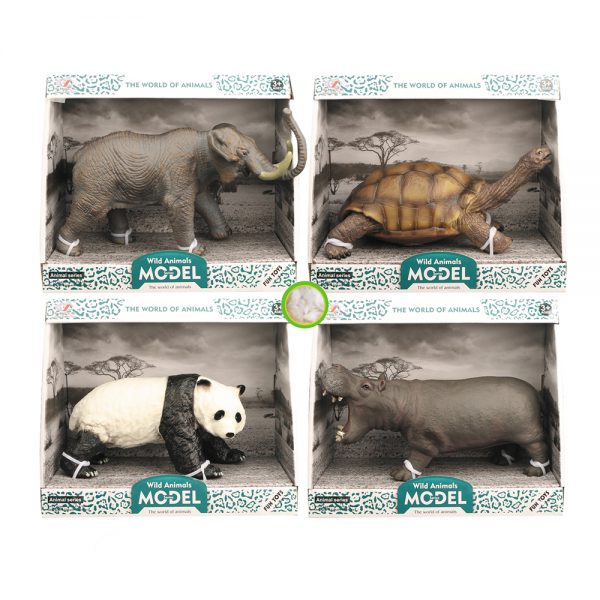 Turtle elephant panda hipo Wild animal model vinyl toy animals stuffed with cotton