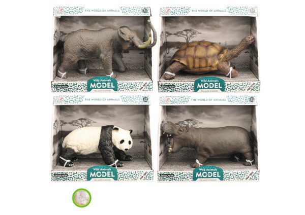 Turtle elephant panda hipo Wild animal model vinyl toy animals stuffed with cotton