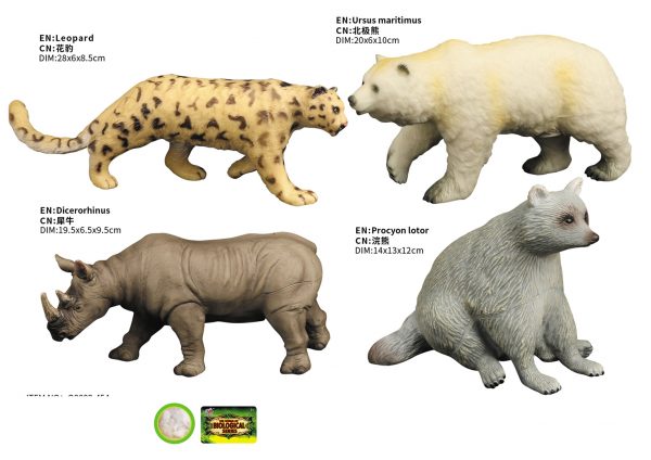 Realistic vinyl stuffed cotton animal toy set