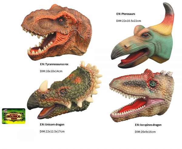 Simulation T-rex dinosaur head model soft toy dinosaur hand puppet