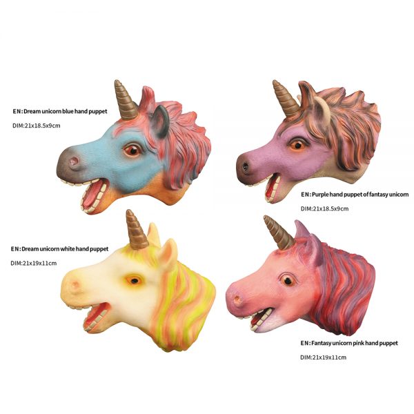 Unicorn model toy realistic animal soft vinyl hand puppet