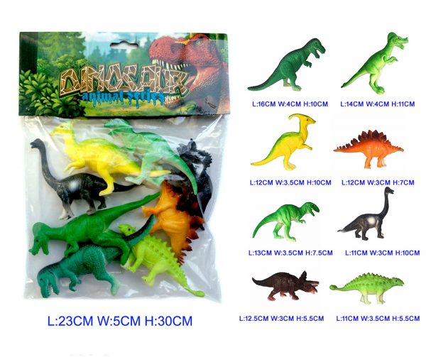 8pcs hollow plastic toy dinosaur model