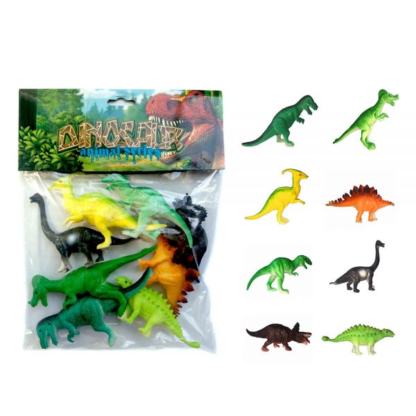 8pcs hollow plastic toy dinosaur model