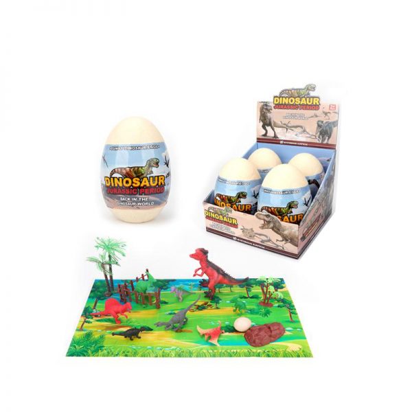 With tree rock play mat plastic dinosaur set toy in dinosaur egg