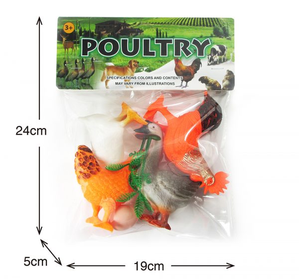 5.5 inches Simulation plastic figurines poultry farm toy animals set
