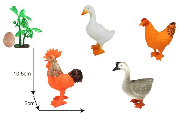 5.5 inches Simulation plastic figurines poultry farm toy animals set