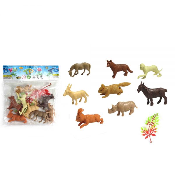 Bulk mini solid wild animal toy cheap for snack packaging