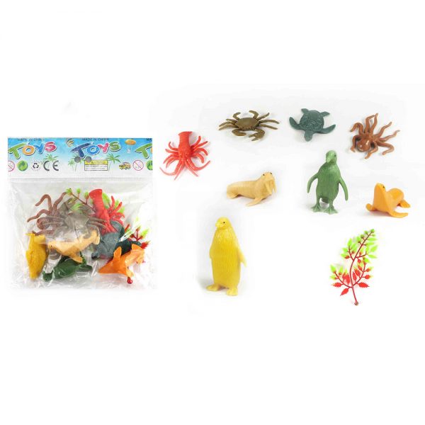 Plastic solid sea animal mini toy cheap wholesale