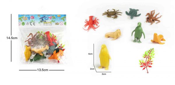 Plastic solid sea animal mini toy cheap wholesale