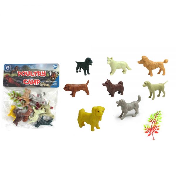 Mini dog figure plastic animal kids toy cheap