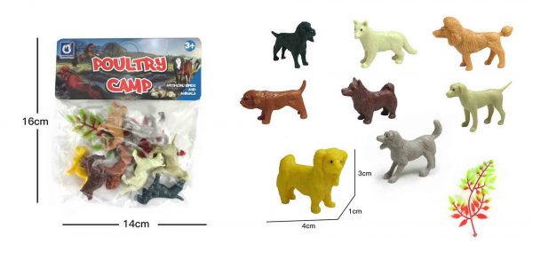 Mini dog figure plastic animal kids toy cheap