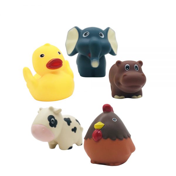 Soft plastic bath tub duck animal vinyl toy with BB sound