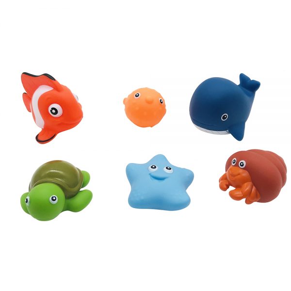 With sound cartoon soft plastic sea animal vinyl baby bath animal toy