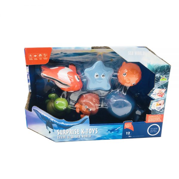 With sound cartoon soft plastic sea animal vinyl baby bath animal toy