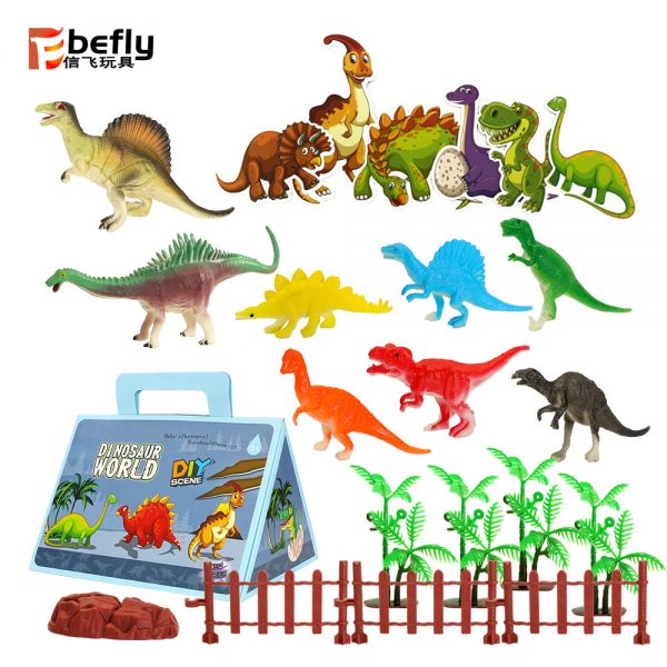 22pcs funny floor play gift plastic dinosaur figure set toy with play mat