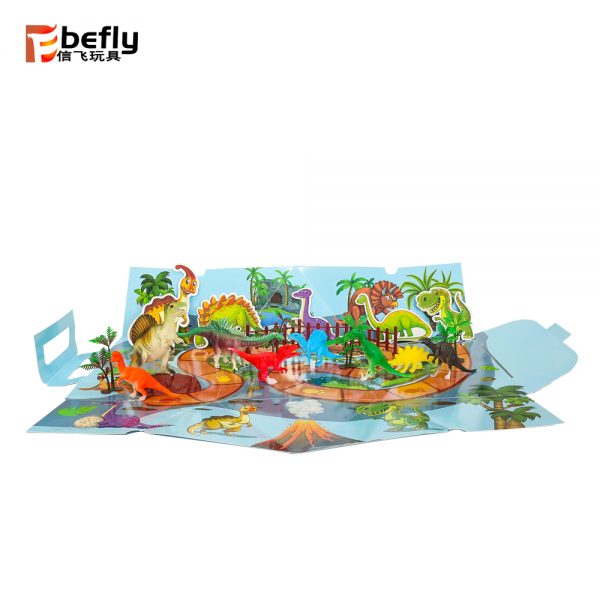 22pcs funny floor play gift plastic dinosaur figure set toy with play mat