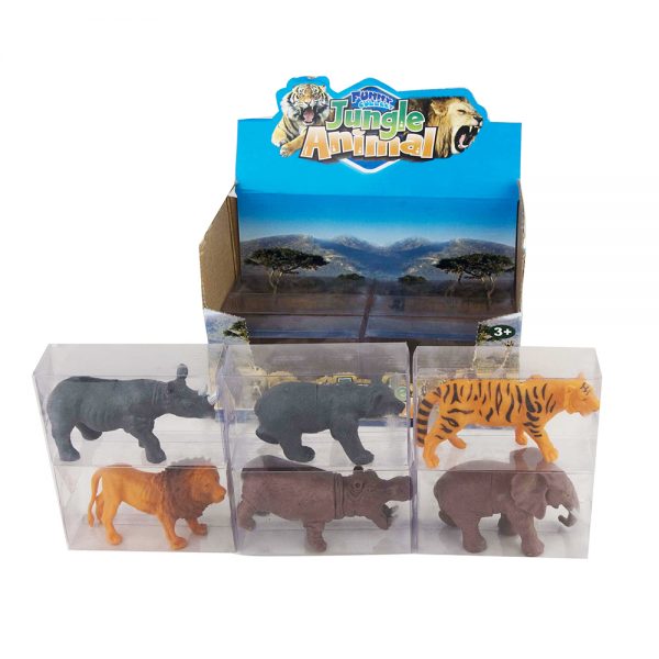 6pcs hollow pvc toy plastic jungle animal model