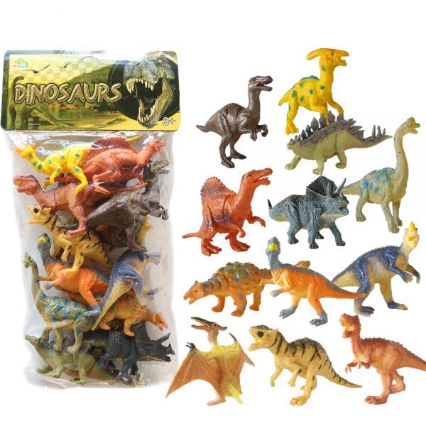 12 kinds mixed model hollow plastic dinosaur toy