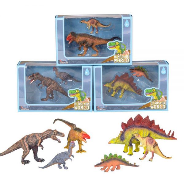 T-rex stegosaurus model set plastic toy dinosaur
