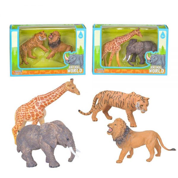 Tiger lion elephant giraffe model toy plastic forest animal