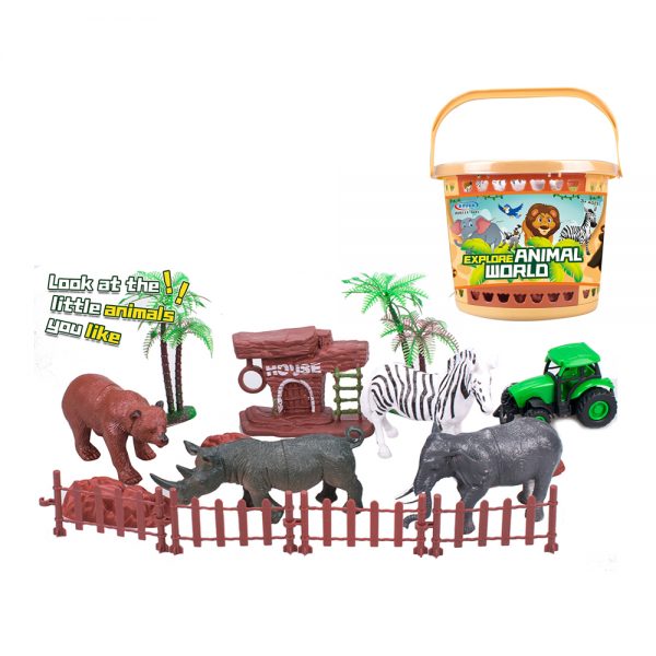 DIY mini zoo park toy plastic wild animal