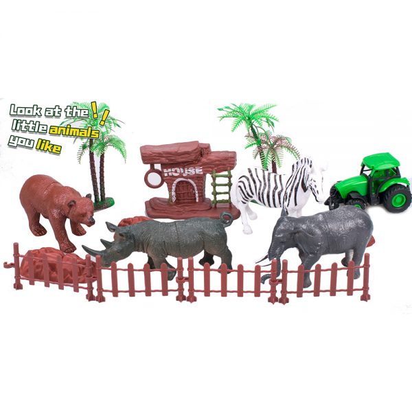 DIY mini zoo park toy plastic wild animal