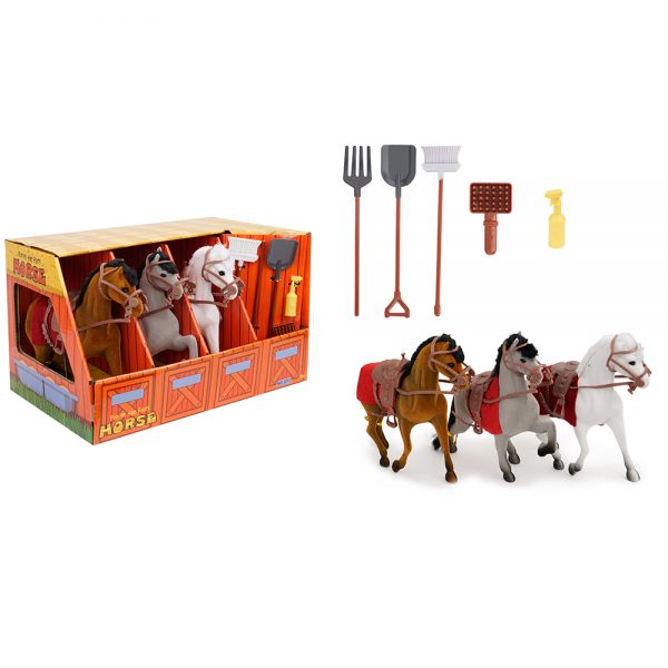 Farm animal plastic race horse model toy
